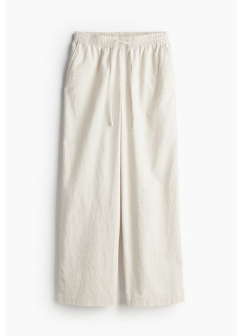 Женские брюки из льняной смеси Н&М (56905) S Светло-бежевые H&M (290704966)