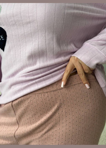 Світло-фіолетова всесезон піжама жіноча кофта + брюки No Brand