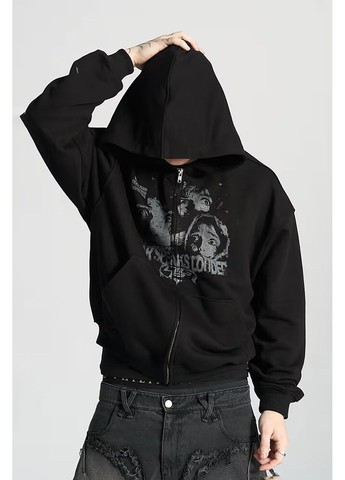 Мужское худи зиппер Loud черного цвета OGP (350619762)