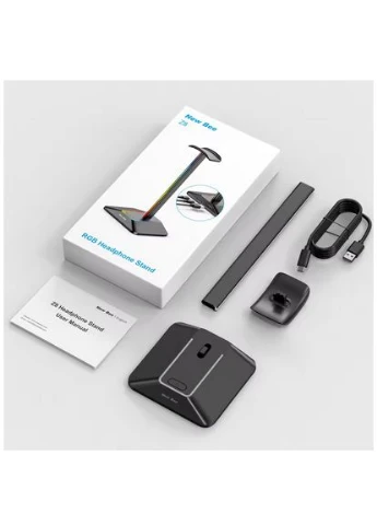Підставка для ігрових навушників Z8 Silver з RGB підсвічуванням та USB-портами New Bee (391477976)