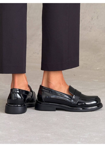 No Brand Стильні жіночі лофери лофери чорний з натуральна шкіра, — демісезон (356505398)