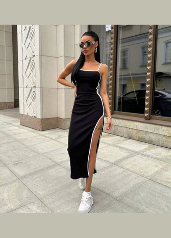 Черное повседневный платье женское Гермес однотонное