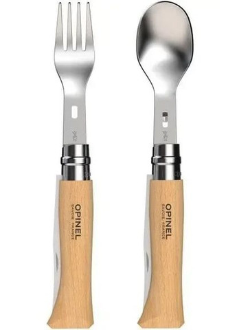 Набор 3в1 Складной Нож - Вилка - Ложка+салфетка для No.8 «Picnic+Insert» (002500) Нержавеющая сталь Opinel (363132501)