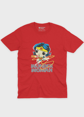 Червона демісезонна футболка для хлопчика з принтом супергероя - диво-жінка (ts001-1-sre-006-006-005-b) Modno