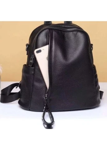 Шкіряний класичний жіночий рюкзак чорний 94083 Tiding Bag (339508398)