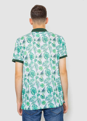 Світло-зелена поло чоловіче з принтом синьо-молочне розмір l (sku_247r311) з коротким рукавом No Brand