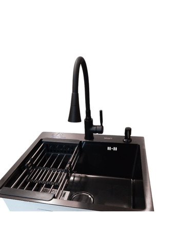 Комплект кухонної мийки Handmade PVD чорна HS54*48 (3.0/1.0 мм) декор Kraft (369720159)