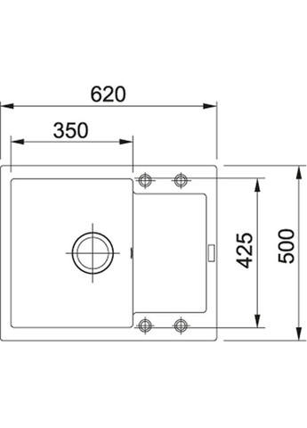 Мийка кухонна Maris, фраграніт, прямокутник, з крилом, 620х500х200мм, чаша - 1, врізна, MRG 611-62, матовий FRANKE (321998862)