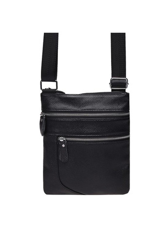 Сумка планшет через плече чоловіча з натуральної шкіри для телефону та для документів маленька Чорний 37969 Borsa Leather (355245128)