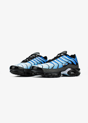 Голубые демисезонные кроссовки мужские nike air max tn plus chilly blue black | найк аир макс тн голубые черные No Brand