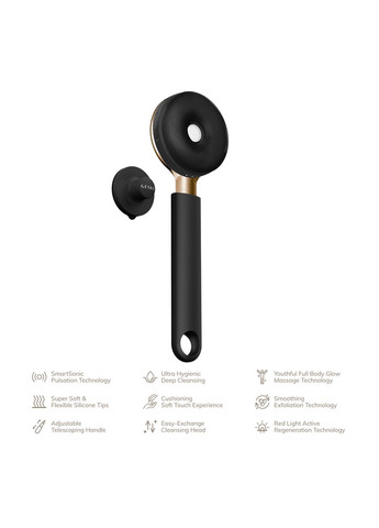 Звукова світлодіодна щітка для всього тіла Sonic LED Full-Body Brush&Intensive Exfoliator 9в1 gray GESKE (341525913)