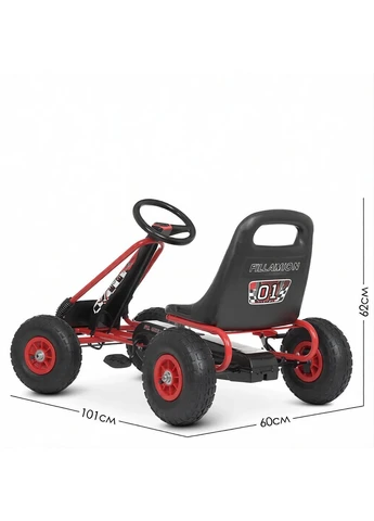 Kart M 0645(2)-3 – педальний картинг для дітей, ручне гальмо, ланцюговий привід, регульоване сидіння, червоний Bambi (384508892)