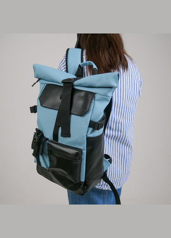 Практичный женский рюкзак роллтоп для ноутбука Rolltop, из экокожи бирюзовый цвет ToBeYou RolltopNew (293247147)