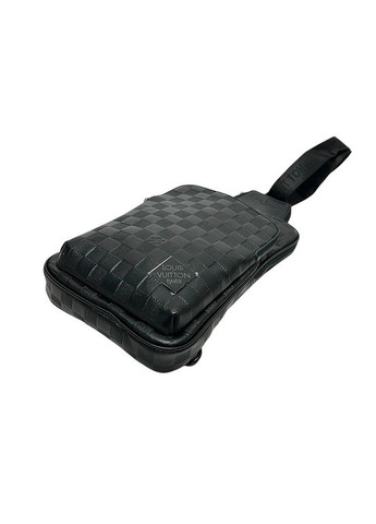 Сумка слінг чорна чоловіча вертикальна молодіжна нагрудна велика через плече на два відділення No Brand (348418415)