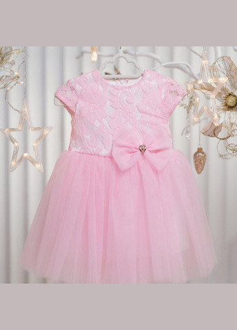 Розовое платье праздничное для девочки розовое с болеро No Brand (359472858)