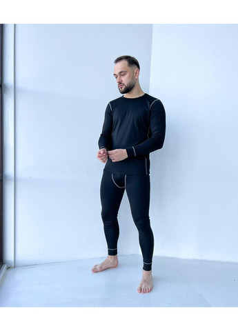 Мужское термобелье черное / Комплект мужского термобелья с длинным рукавом, / Термокостюм мужской базовый No Brand (367610217)