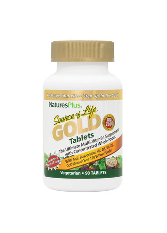 Вітаміни та мінерали Source of Life Gold, 90 таблеток Natures Plus (315874106)