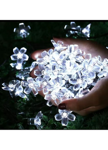 Уличная гирлянда Сакура на солнечной батарее 6,5 метра 30 LED Холодный белый No Brand (369617162)