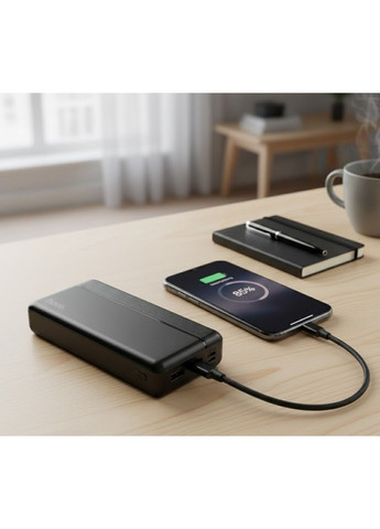 Портативный повербанк Power bank Li-pol 20000 мАч два USB-порта Черный (2104618824) Hoco (370606338)