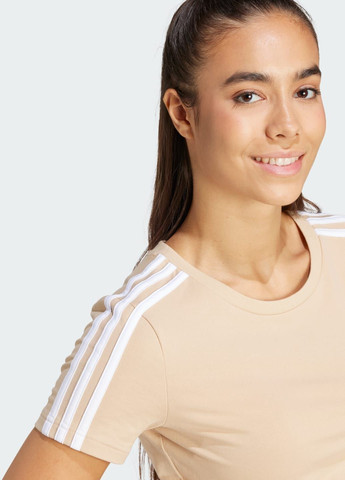 Бежева всесезон футболка essentials 3-stripes adidas