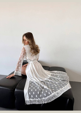 Атласный халат с кружевом в виде сердец Vakko (345877965)