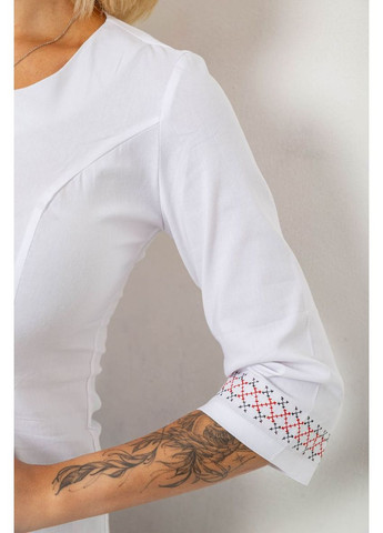 Белая блуза классическая с вышивкой Ager 230R03-2