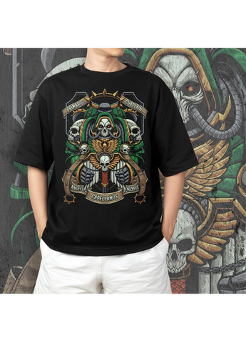 Чорна футболка з принтом warhammer 40k - capellanus No Brand