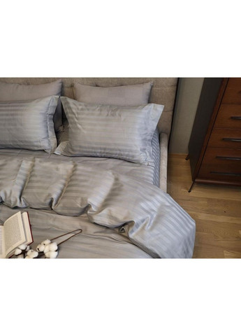 Постільна білизна з резинкою SILVER STONE, сатин страйп PREMIUM 2/2см Двухспальний розмір, наволочки 50/70 No Brand (363191636)