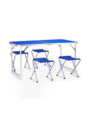 Складной стол для пикника + 4 стульчика Синий No Brand (294721487)