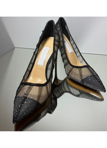 No Brand Жіночі туфлі святкові із гліттером, чорний колір 9,5 см туфлі-човники чорний з текстиль, — літо (351394522)