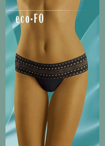Модні жіночі чорні з мереживом трусики eco-fo волбар розмиір Wolbar (369612938)