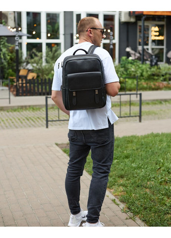 Стильный мужской кожаный рюкзак 40х30х17, практичный аксессуар для ноутбука и документов, No Brand (359380811)