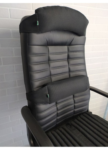 Ергономічні подушки EKKOSEAT на крісло керівника (СИДІННЯ, СПИНКА та ПІДГОЛОВНИК). Набір. Чорний. SF-1G23H-101KU Ekko Seat (353718961)