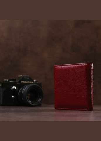 Маленький женский кошелек из натуральной кожи с монетницей 18920 Бордовый st leather (306881523)