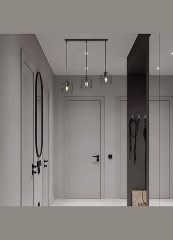 Чорна люстра лофт на 3-плафони (56-PR101F-3 BK (500)) No Brand (370069535)