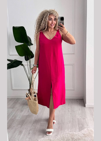 Малинова повсякденний, кежуал жіноча сукня Style Point однотонна