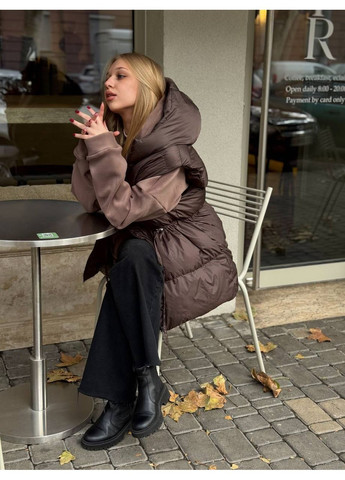 Жилет женский оверсайз с кулиской на эко пуха (Замеры в описании) GD/GL Модний простір (366883347)