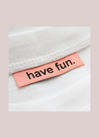 Бирка жаккардовая "Have fun" персикового цвета с черным лого. (7980) No Brand (335812784)