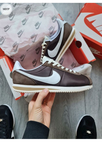 КРОССОВКИ ЖЕНСКИЕ NIKE CORTEZ BROWN НАЙК КОРТЕЗ No Brand комбинированные демисезоны (367171312)