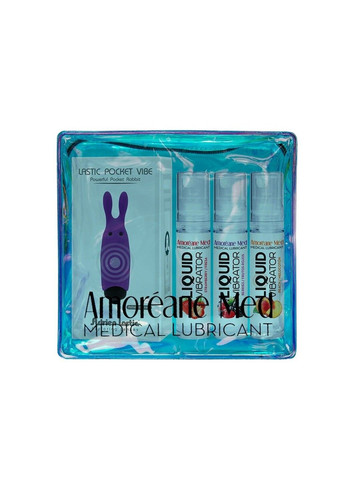 Набір з 3-х смаків стимулюючого лубриканта Amoreane Med (3х10мл) і вібропулі Purple Adrien Lastic (298474131)