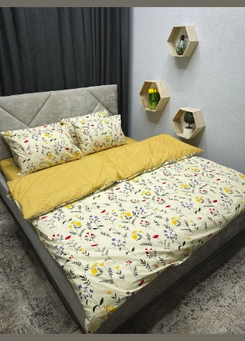 КПБ двуспальный Бязь Голд 2137F 180х215 см. 70x70 Уютная Жизнь (293941506)