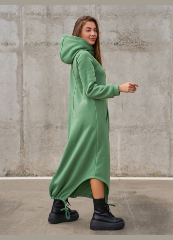 Оливкова повсякденний сукні сукня-худі ISSA PLUS однотонна