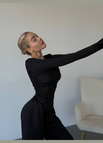 Жіночий костюм двійка штани та кофта з драпіровкою MonCher (330255423)