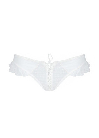Труси в горошок, з рюшами і шнурівкою Fatin Thong white S/M - Passion (303889679)