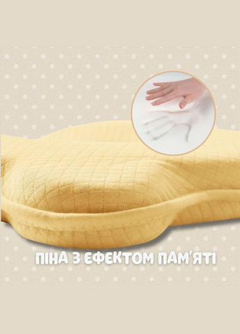 Подушка ортопедична дитяча BabyComfort 27×22×3 см з ефектом пам'яті, у формі ведмедика жовта PAPAELLA (342128815)