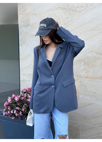 Жіночий вiльний пiджак графiтового кольору 34393 No Brand (358052351)