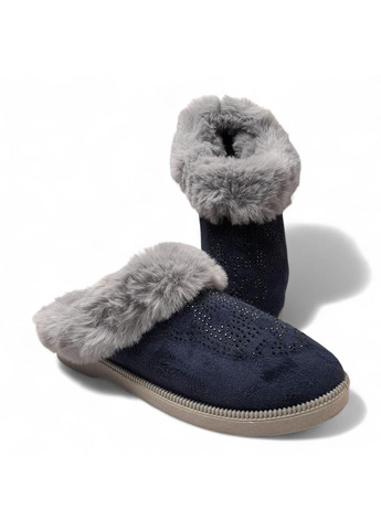 Жіночі теплі домашні капці Progress синього кольору розмір 41 (26 см) Progres (367861741)