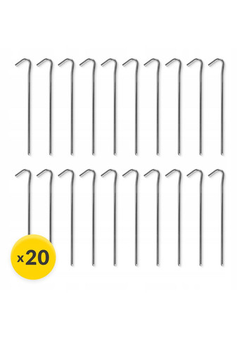 Набор колышков для палатки стальные 20 см 20 шт () Mountain Goat P-5905973406864 (352505991)