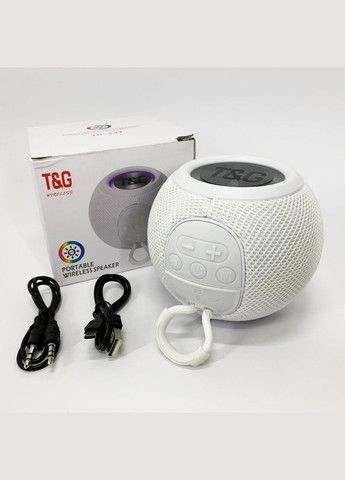 Мощная беспроводная колонка TG337 с Bluetooth, RGB-подсветкой и радио. Цвет: белый No Brand (359474691)