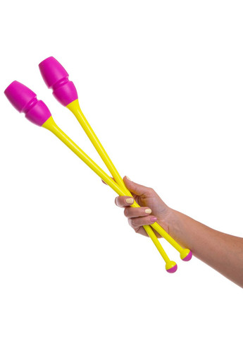 Булави для художньої гімнастики 45см (ABS, TPR, l-45см, Жовтий-рожевий) (C-0963_Жовто-рожевий) SP-Sport (361436696)
